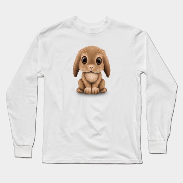 Cute Brown Baby Bunny Rabbit Long Sleeve T-Shirt by jeffbartels